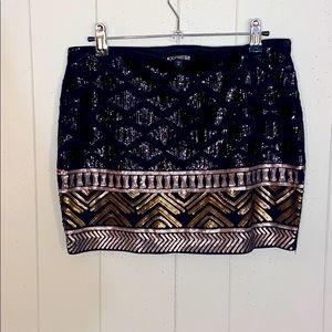 Sequin Express black mini skirt
